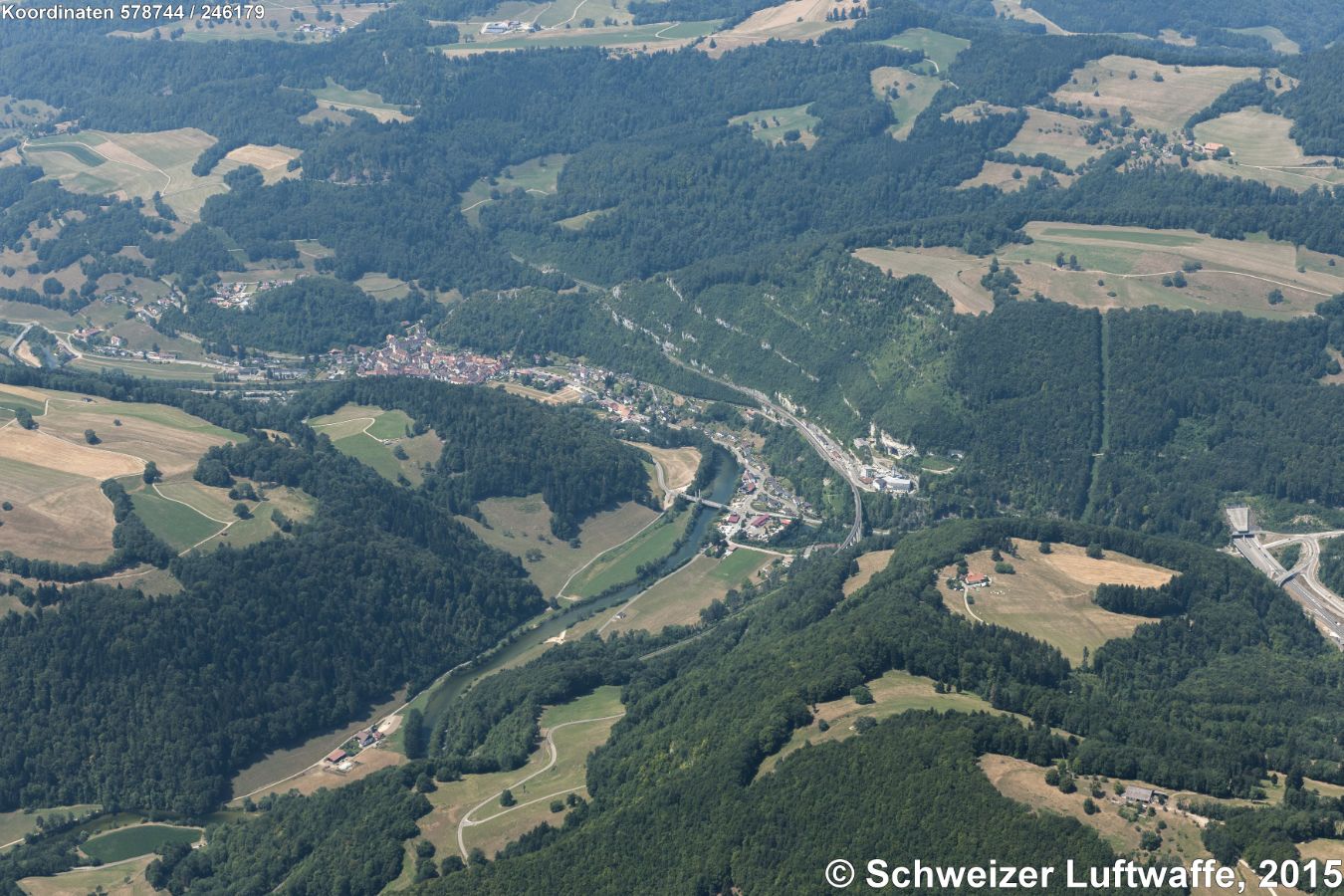 St. Ursanne am Clos du Doubs. (Position: 2'578'749.00, 1'246'240.25)